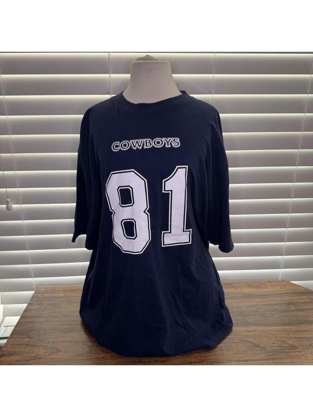 Cowboy Owen's Number 81 Navy Blue T-Shirt Large